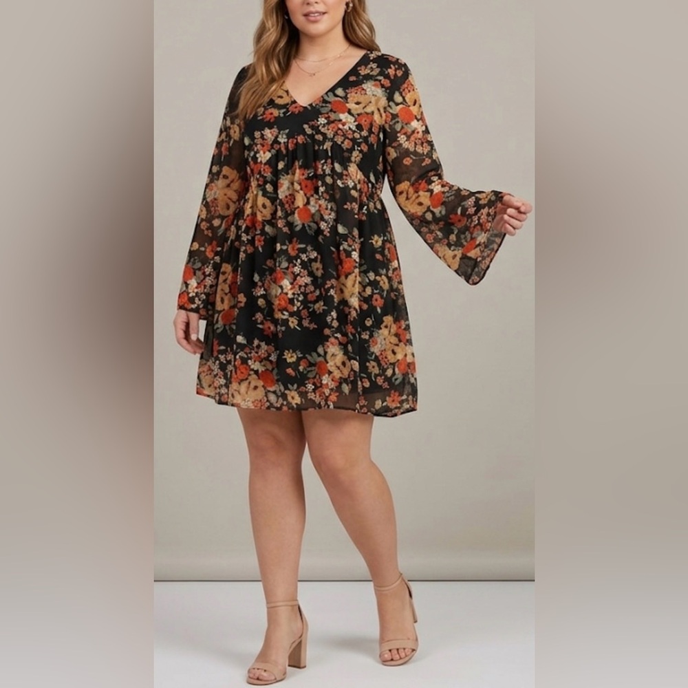 Peppermint Chiffon Mini Dress, Size M